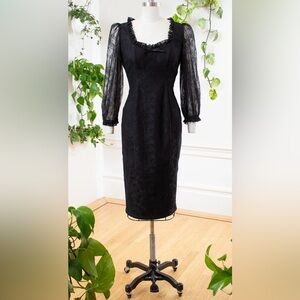 Vixen by Micheline Pitt Decadence Black Lace Wiggle Dress